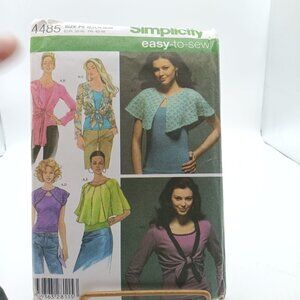 Simplicity 4485 Vintage Sewing Pattern For Misses Capes & Tops Size P5 12-20